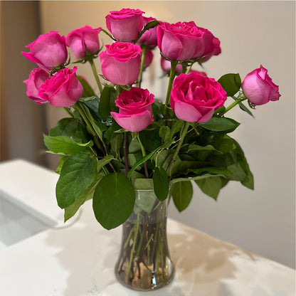 Long Stem Pink Rose Bouquet – CARLOS BLOOMS & EVENTS, Garnerville NY