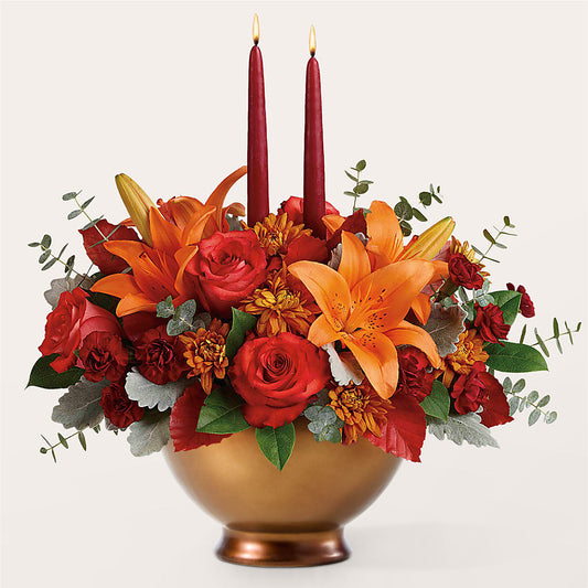Fruits of Fall Centerpiece – CARLOS BLOOMS & EVENTS, Garnerville NY