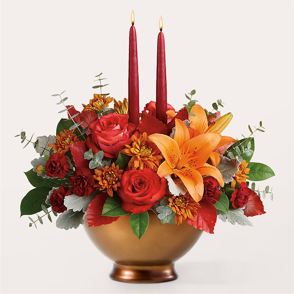 Fruits of Fall Centerpiece – CARLOS BLOOMS & EVENTS, Garnerville NY