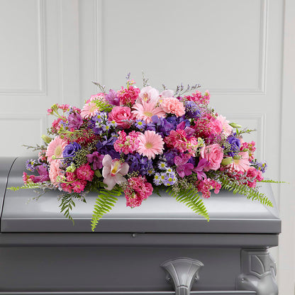 Glorious Garden Casket Spray – CARLOS BLOOMS & EVENTS, Garnerville NY