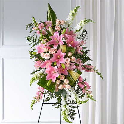 Elegant Embrace Standing Spray – CARLOS BLOOMS & EVENTS, Garnerville NY