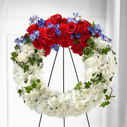 Patriotic Passion Wreath – CARLOS BLOOMS & EVENTS, Garnerville NY
