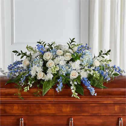 Timeless Essence Casket Spray – CARLOS BLOOMS & EVENTS, Garnerville NY