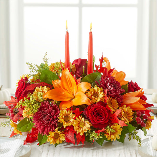 Autumn's Embrace Centerpiece – CARLOS BLOOMS & EVENTS, Garnerville NY