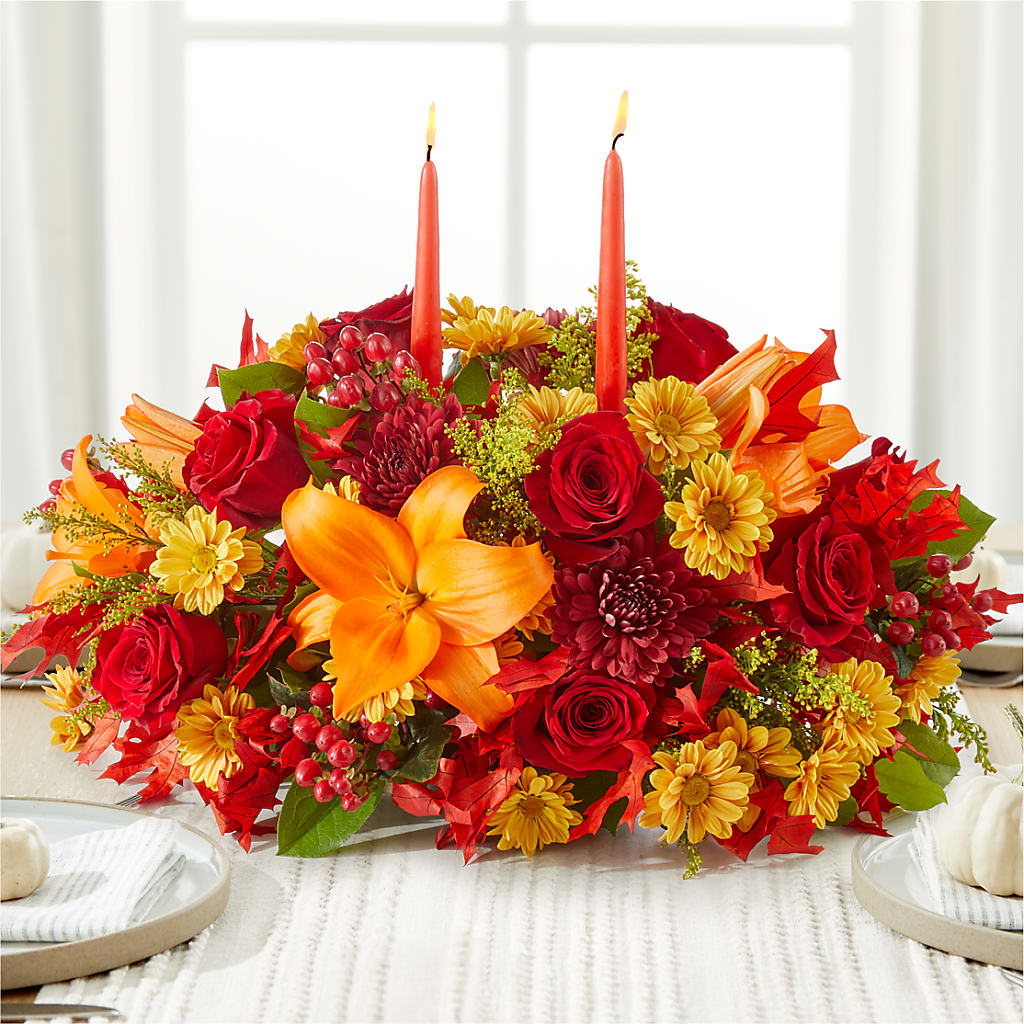 Autumn's Embrace Centerpiece – CARLOS BLOOMS & EVENTS, Garnerville NY