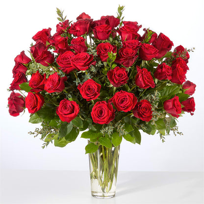 Forever Yours Fifty Stem Red Rose Bouquet – CARLOS BLOOMS & EVENTS, Garnerville NY